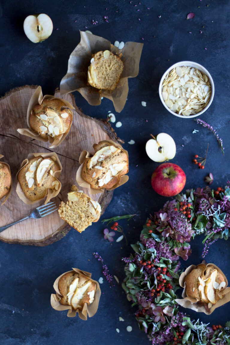 Apfel Nuss Muffins mit Emmer und Zimt - Teigliebe