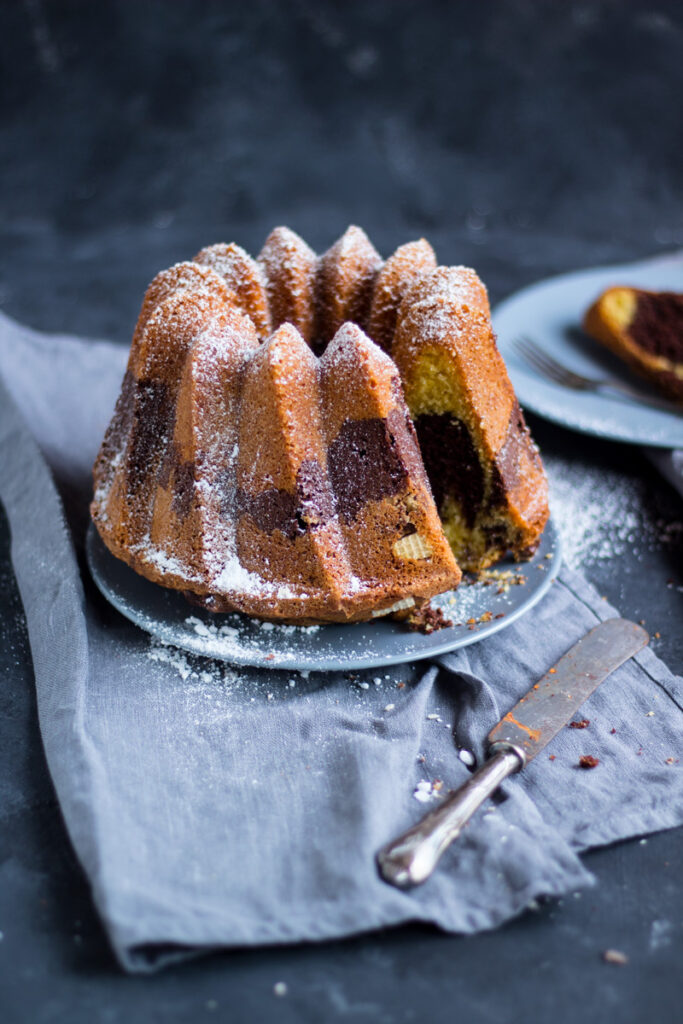 Rezept für Marmorkuchen mit Schokowaffelstückchen