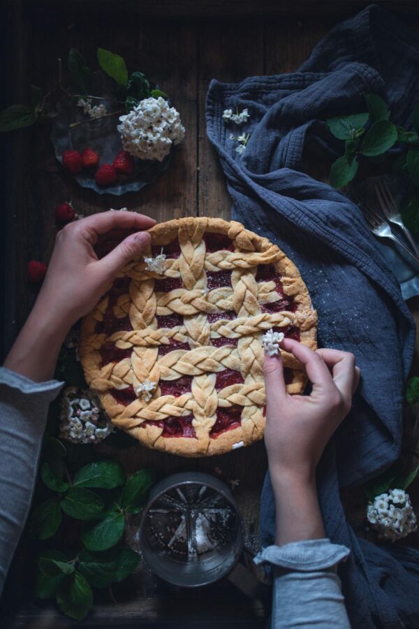 Rezept für Himbeer Rhabarber Pie