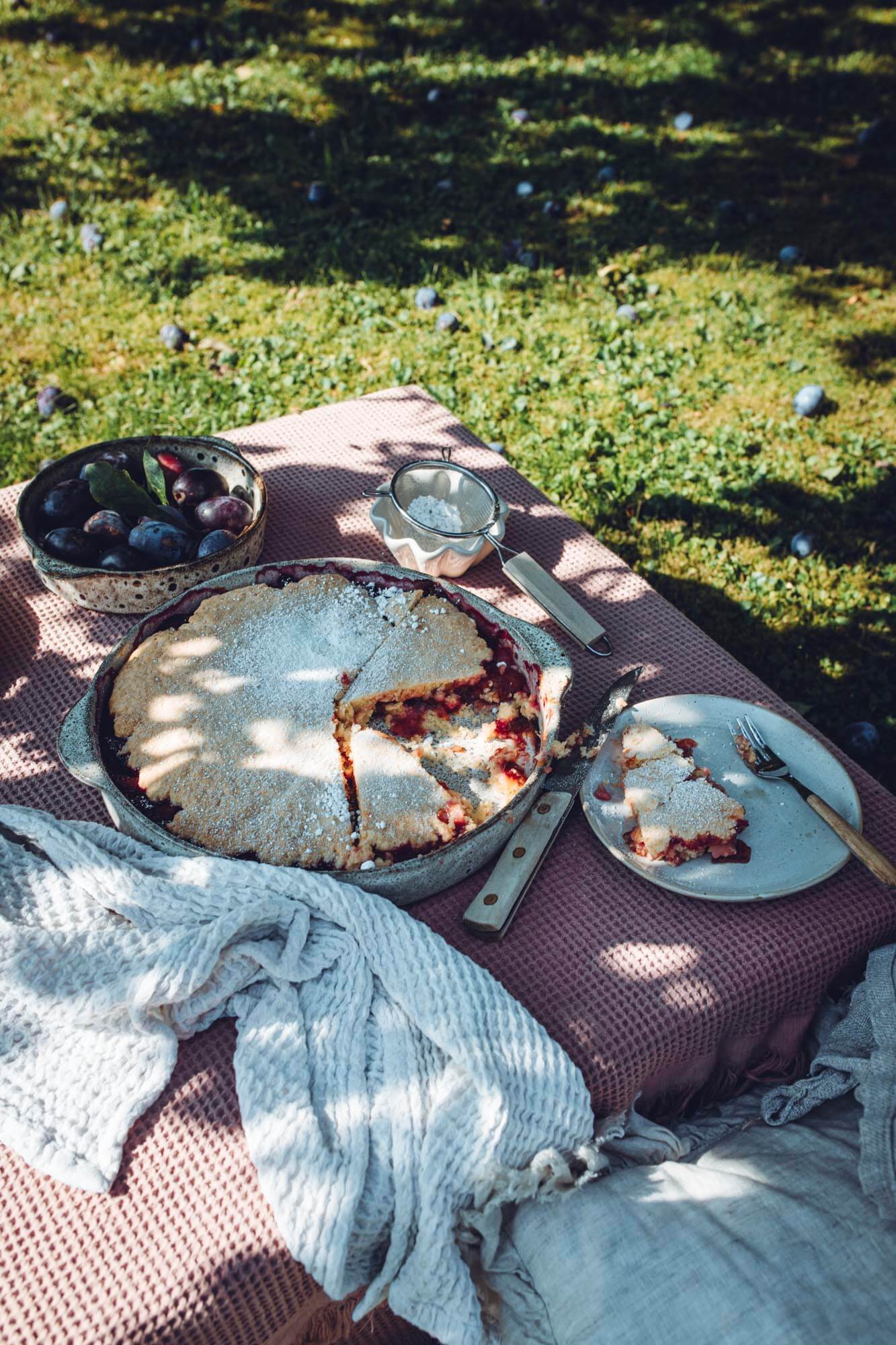 Rezept für gedeckter Zwetschgenkuchen